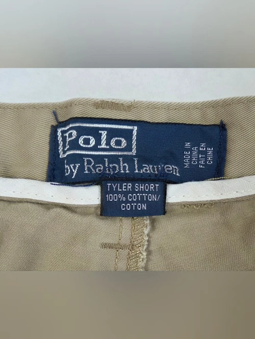 Polo Ralph Lauren Vintage Tyler Pleated Chino Shorts Mens Size 38 Beige Preppy